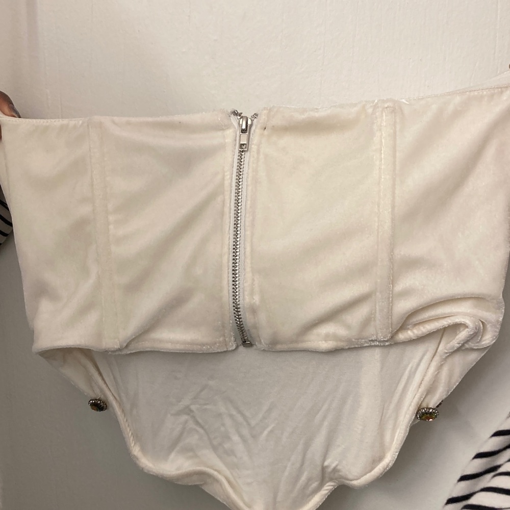 AKIRA White Gem-Embellished Bustier - Picture 3 of 4
